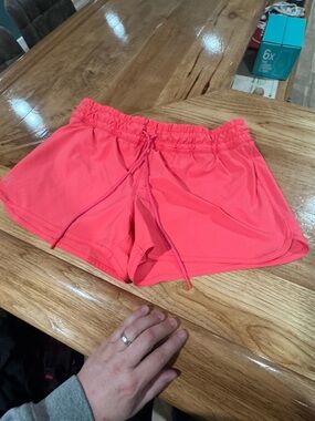 Lands' End Coral Pink Athletic Drawstring Shorts women’s size 12